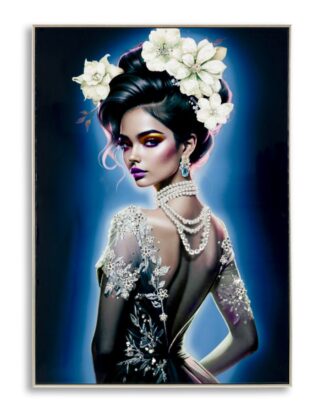 DIPINTO SU TELA LACCATO ISABEL C/CORNICE -B- CM 72X4X102