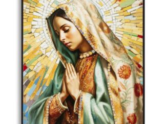 DIPINTO SU TELA LACCATO MADONNA -A- C/CORNICE CM 72X4X102