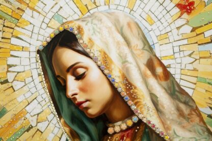 DIPINTO SU TELA LACCATO MADONNA -A- C/CORNICE CM 72X4X102 - immagine 2