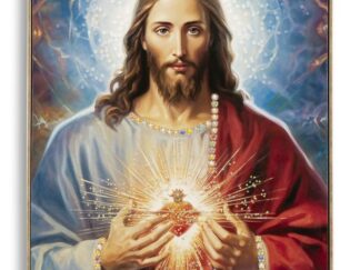DIPINTO SU TELA LACCATO JESUS C/CORNICE CM 72X4X102