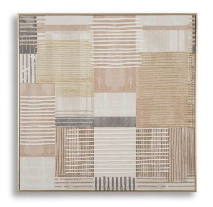 STAMPA DIPINTA SU TELA LIGNES C/CORNICE -B- CM 60X3X60