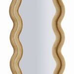 SPECCHIO DA MURO EMILY VELLUTO ORO CM 60X6X160 (MISURA SPECCHIO CM 42X144)