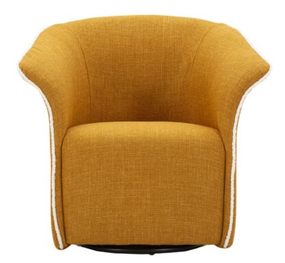 POLTRONA GIREVOLE SIENA SENAPE CM 83,5X66X80 (SEDUTA ALTEZZA CM 42) - immagine 2