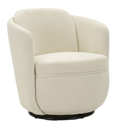 POLTRONA GIREVOLE TORINO CREMA CM 70X72X75 (ALTEZZA SEDUTA CM 44,5)