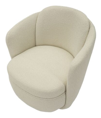 POLTRONA GIREVOLE TORINO CREMA CM 70X72X75 (ALTEZZA SEDUTA CM 44,5) - immagine 4