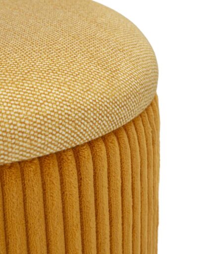 PUFF C/CONTENITORE BOLZANO SENAPE SET 2 PZ CM Ø 38X38-32X28 - immagine 4