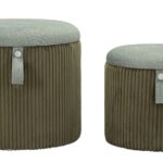 PUFF C/CONTENITORE BOLZANO VERDE SET 2 PZ CM Ø 38X38-32X28