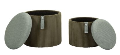 PUFF C/CONTENITORE BOLZANO VERDE SET 2 PZ CM Ø 38X38-32X28 - immagine 6