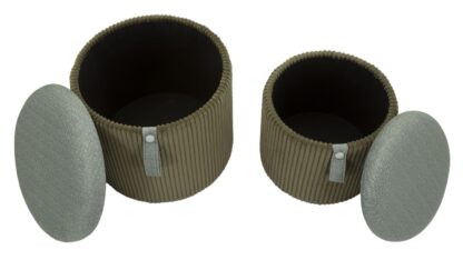PUFF C/CONTENITORE BOLZANO VERDE SET 2 PZ CM Ø 38X38-32X28 - immagine 7