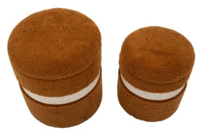 PUFF C/CONTENITORE SAINT-MORITZ MARRONE SET 2 PZ CM Ø 40X47-32X38 - immagine 2