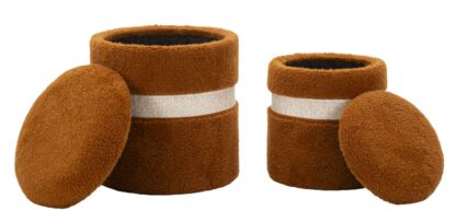 PUFF C/CONTENITORE SAINT-MORITZ MARRONE SET 2 PZ CM Ø 40X47-32X38 - immagine 7