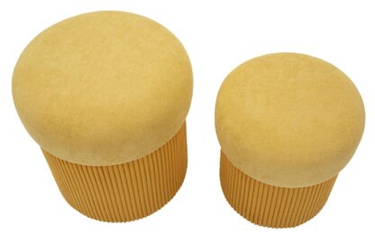 PUFF C/CONTENITORE ASPEN SENAPE SET 2 PZ CM Ø 42X44-35X37 - immagine 2