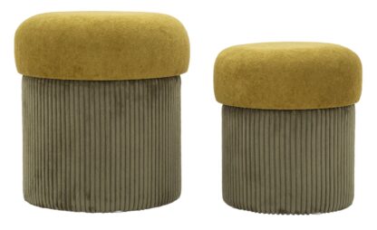 PUFF C/CONTENITORE ASPEN VERDE SET 2 PZ CM Ø 42X44-35X37