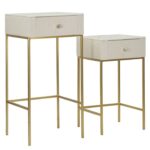 TAVOLINETTI ALTI WEDDING QUADRATI SET 2 PZ CM Ø 45X90-40X70