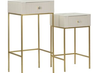 TAVOLINETTI ALTI WEDDING QUADRATI SET 2 PZ CM Ø 45X90-40X70