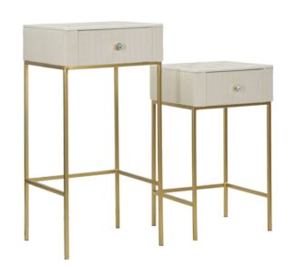 TAVOLINETTI ALTI WEDDING QUADRATI SET 2 PZ CM Ø 45X90-40X70