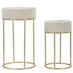 TAVOLINETTI ALTI WEDDING ROTONDI SET 2 PZ CM Ø 50X90-40X70