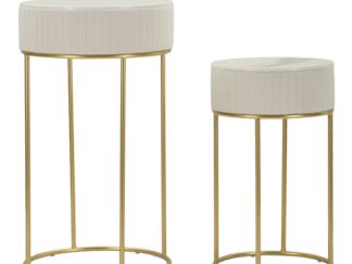 TAVOLINETTI ALTI WEDDING ROTONDI SET 2 PZ CM Ø 50X90-40X70