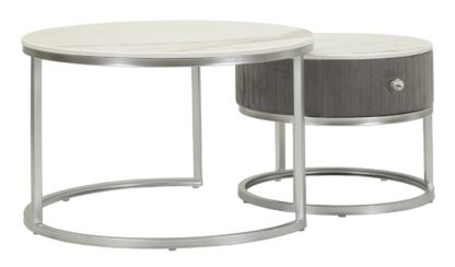 TAVOLI DA CAFFE' GREYS COPPIA CM Ø 70X45-50X40