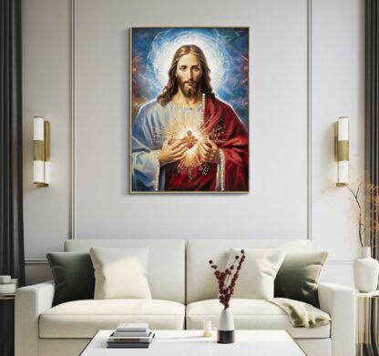 DIPINTO SU TELA LACCATO JESUS C/CORNICE CM 72X4X102 - immagine 6