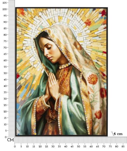 DIPINTO SU TELA LACCATO MADONNA -A- C/CORNICE CM 72X4X102 - immagine 7