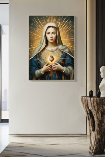 DIPINTO SU TELA LACCATO MADONNA -B- C/CORNICE CM 72X4X102 - immagine 6