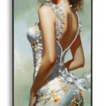 DIPINTO SU TELA LACCATO ELEGANT C/CORNICE -B- CM 52X4,5X152