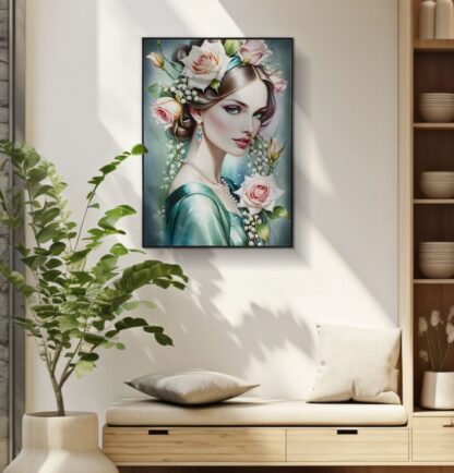 DIPINTO SU TELA LACCATO FANTASY C/CORNICE -A- CM 72X4X102 - immagine 6