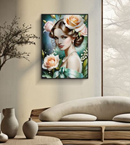 DIPINTO SU TELA LACCATO FANTASY C/CORNICE -B- CM 72X4X102 - immagine 6