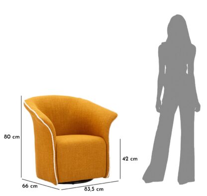 POLTRONA GIREVOLE SIENA SENAPE CM 83,5X66X80 (SEDUTA ALTEZZA CM 42) - immagine 11