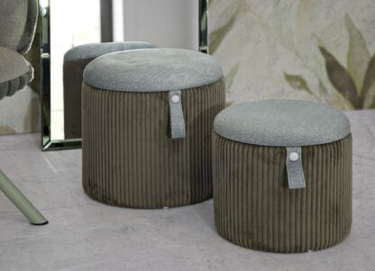 PUFF C/CONTENITORE BOLZANO VERDE SET 2 PZ CM Ø 38X38-32X28 - immagine 8