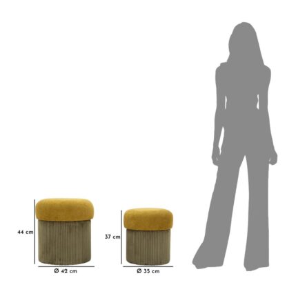 PUFF C/CONTENITORE ASPEN VERDE SET 2 PZ CM Ø 42X44-35X37 - immagine 8