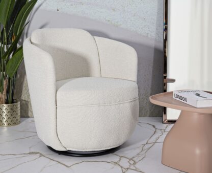 POLTRONA GIREVOLE TORINO CREMA CM 70X72X75 (ALTEZZA SEDUTA CM 44,5) - immagine 10