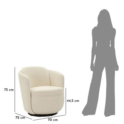 POLTRONA GIREVOLE TORINO CREMA CM 70X72X75 (ALTEZZA SEDUTA CM 44,5) - immagine 11