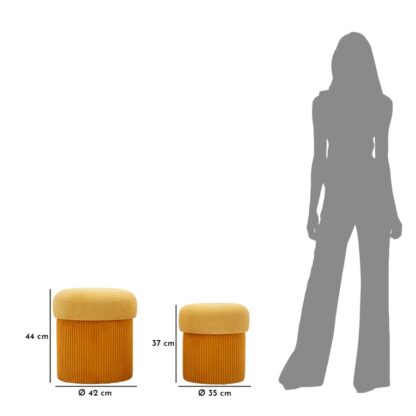 PUFF C/CONTENITORE ASPEN SENAPE SET 2 PZ CM Ø 42X44-35X37 - immagine 8