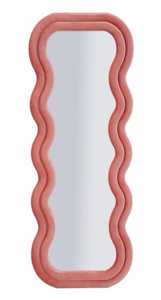 SPECCHIO DA MURO EMILY VELLUTO ROSA CM 60X6X160 (MISURA SPECCHIO CM 42X144)