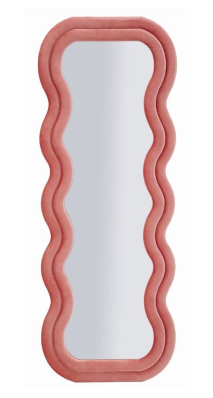 SPECCHIO DA MURO EMILY VELLUTO ROSA CM 60X6X160 (MISURA SPECCHIO CM 42X144)