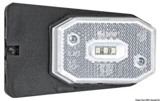 Fanale posizione LED anteriore luce bianca staffa 02.021.42 Osculati