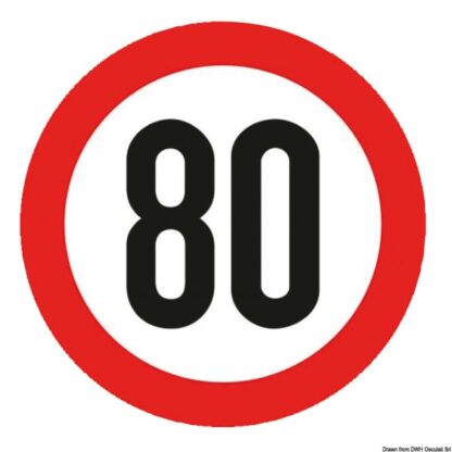 Segnale velocità omologato adesivo 80 Km/h 02.023.41 Osculati
