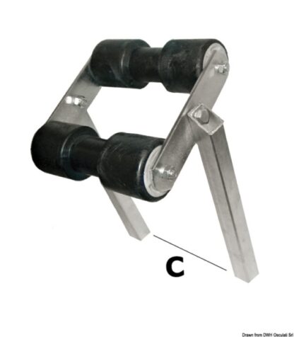 Rullo basculante centrale tubo 40 x 40 mm 02.030.32 Osculati