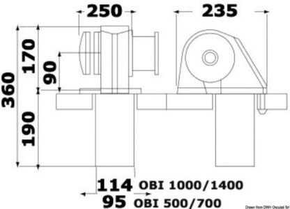 Verricello Italwinch Obi 1500 W - 24 V con campana - barbotin 8  mm 02.408.10 Italwinch