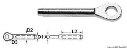 Terminale inox occhio Ø 5 mm 05.190.05 Osculati