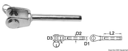 Terminale inox forcella Ø 6 mm 05.191.06 Osculati