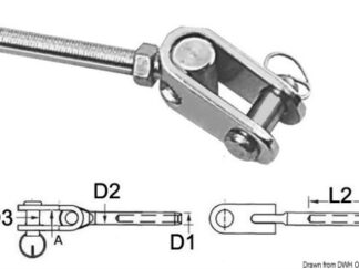 Termin. inox forc.snod. Ø 3mm 05.193.03 Blue wave