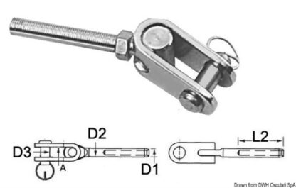 Termin. inox forc.snod. Ø 4mm 05.193.04 Blue wave