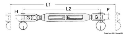 Tenditore sartiame forcella fissa 5/16" cavo 4 mm 07.186.02 Osculati