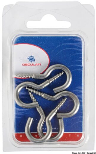 Ganci inox vite 37 x 3,5 mm (blister 7 pz) 09.034.01 Osculati
