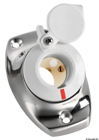 Basetta angolata a incasso inox cappuccio bianco 11.000.07 Osculati