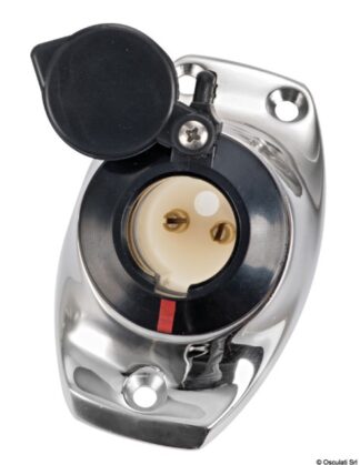 Basetta angolata a incasso inox cappuccio nero 11.000.08 Osculati