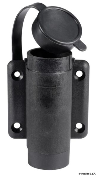 Basetta nylon nera a parete 2 contatti 11.000.18 Osculati